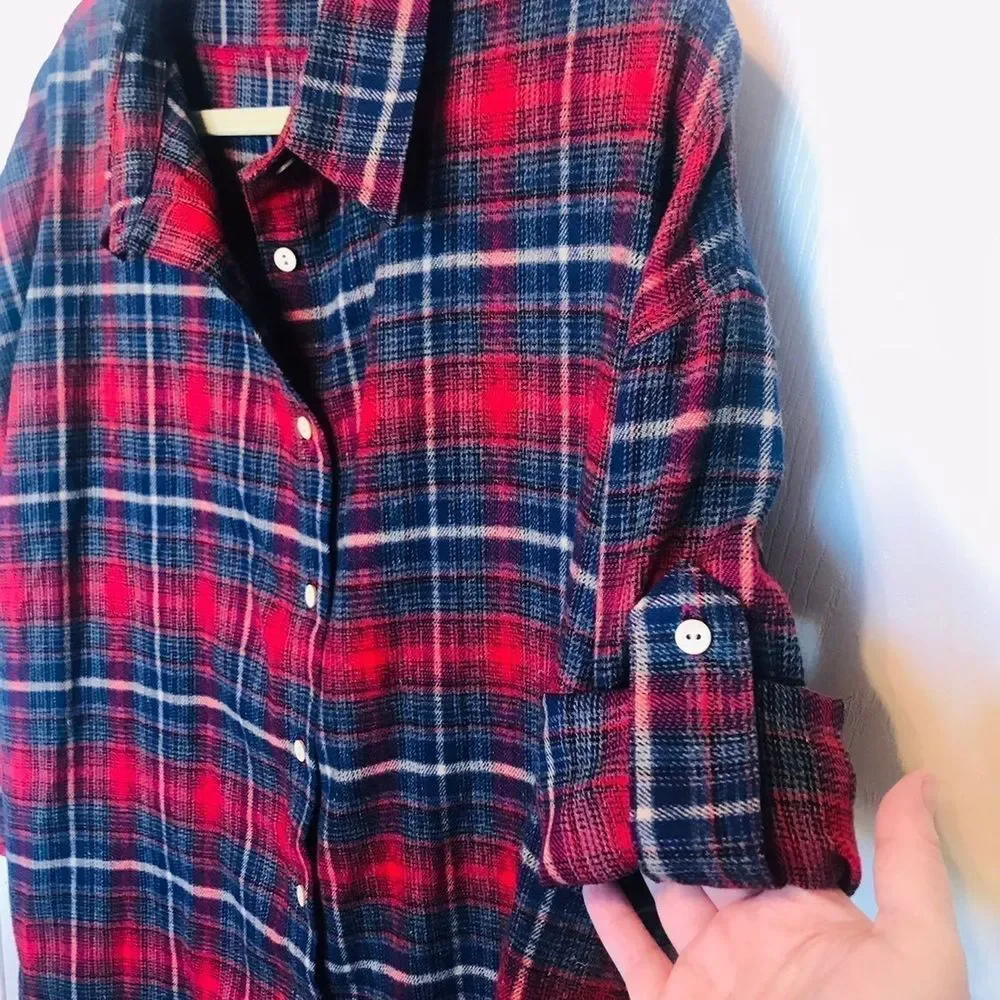 PEACH LOVE CALIFORNIA long sleeve flannel jacket shacket pockets. Size‎ small